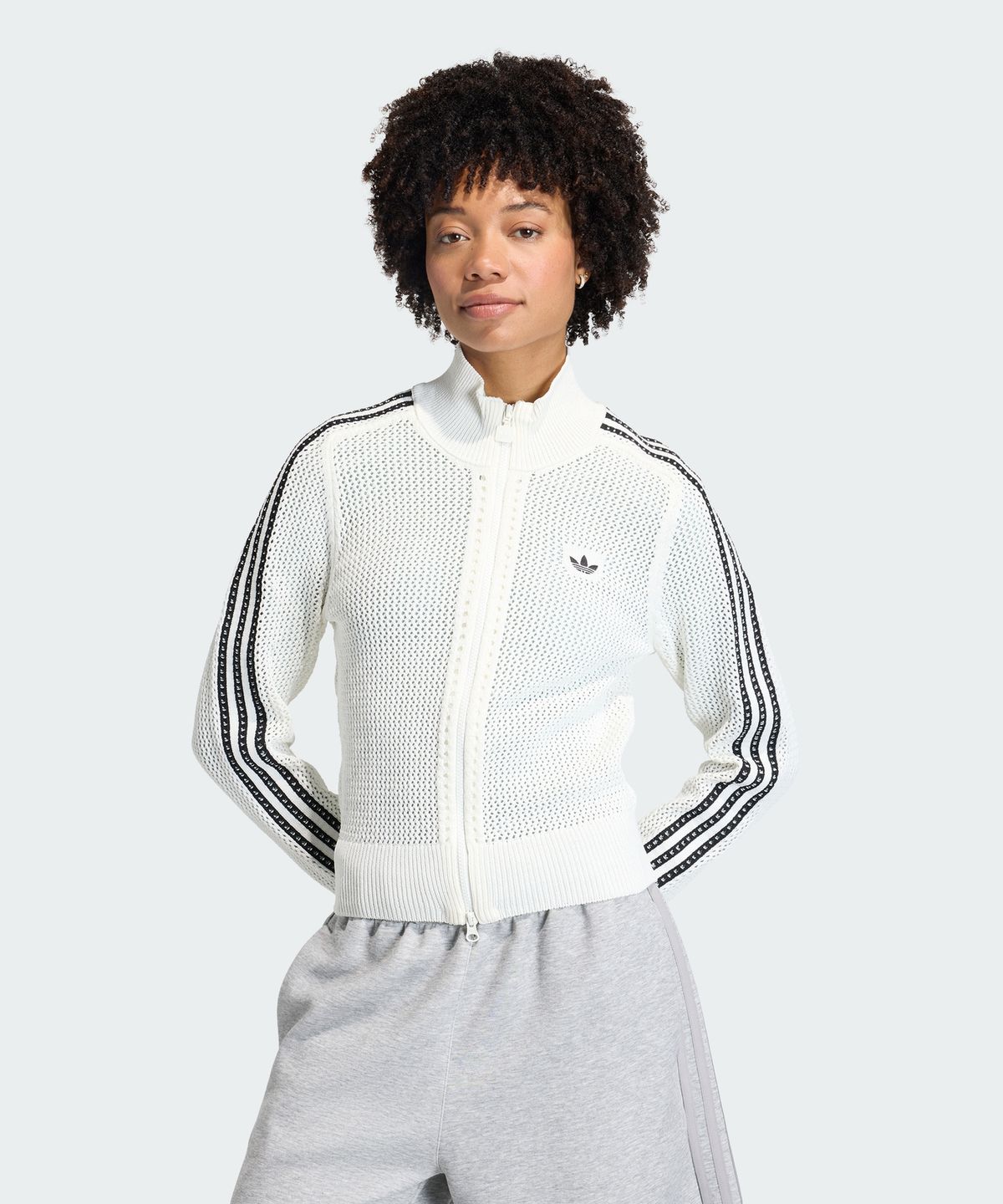 아디다스(ADIDAS) 니트 크로셰 파이어버드 트랙탑 - 화이트 / KC6496