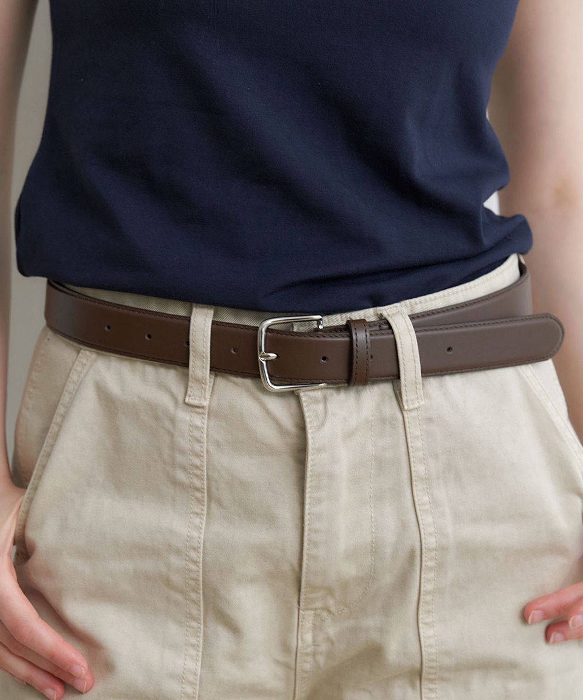 할렌(HALDEN) classic pin leather belt (T039_brown)