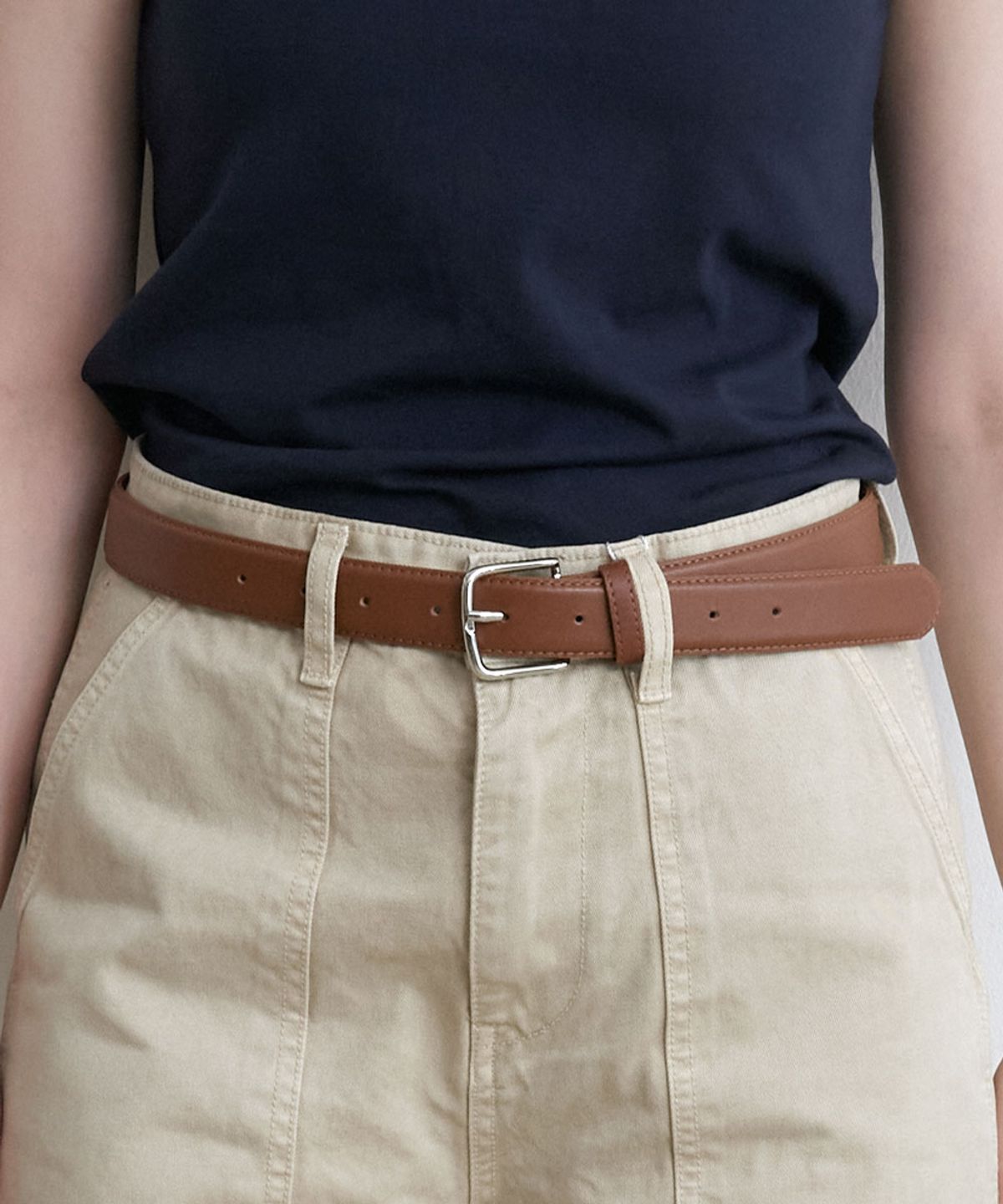 할렌(HALDEN) classic pin leather belt (T039_tan)