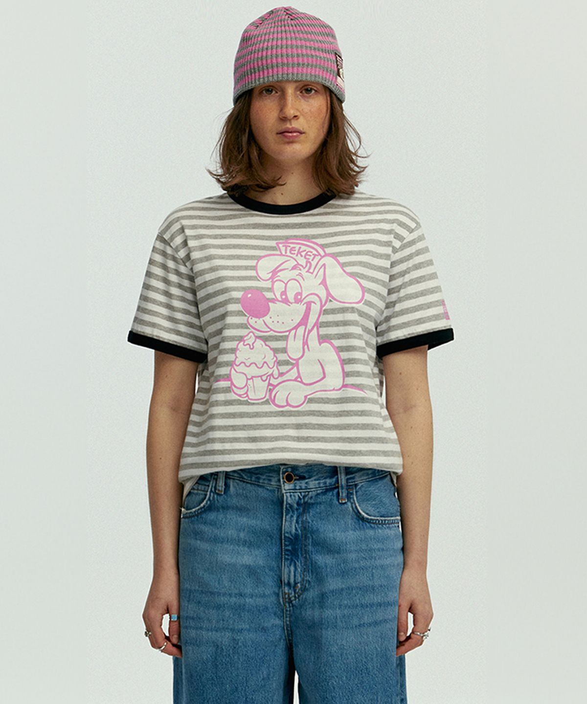 테켓(TEKET) TEKET X PZtoday Choose Sweet Ringer Tee Gray