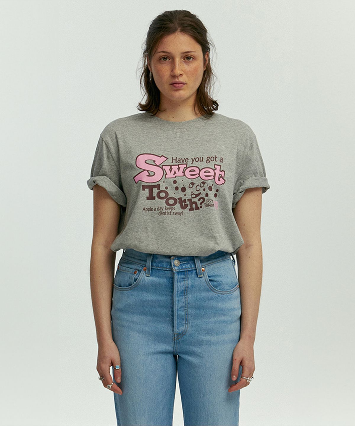 테켓(TEKET) TEKET X PZtoday Sweet Tooth Tee Melange Gray