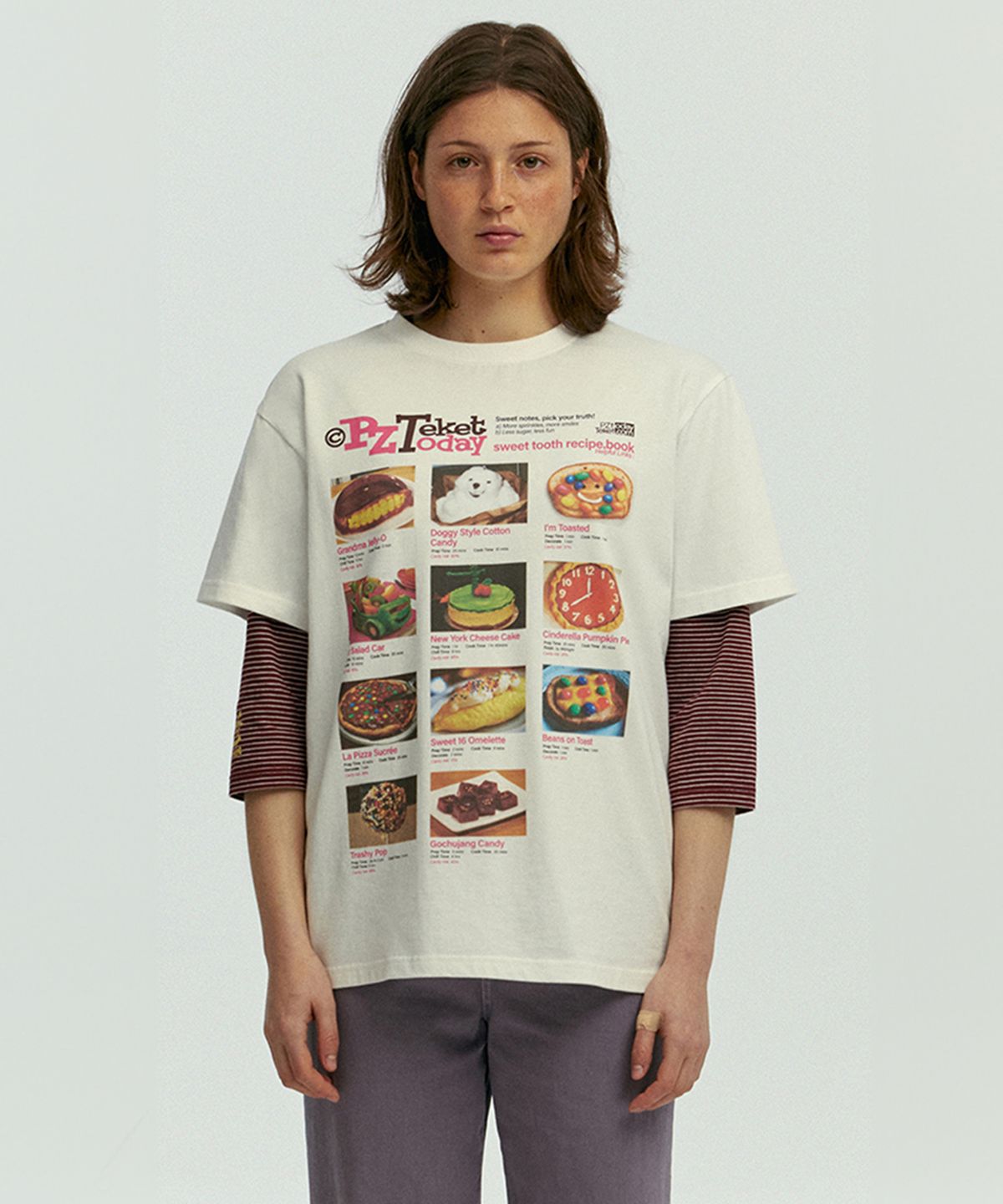 테켓(TEKET) TEKET X PZtoday Dessert Recipe Tee White