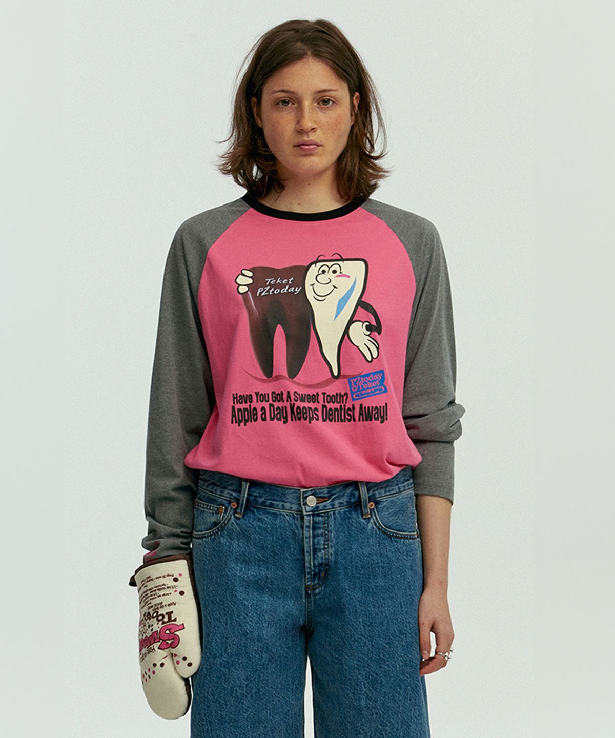 테켓(TEKET) TEKET X PZtoday Cavity Friends L/S Tee Pink