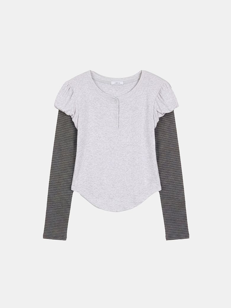 Layerd Stripe Long Sleeve / 레이어드 스트라이프 롱 슬리브 [Melange]
