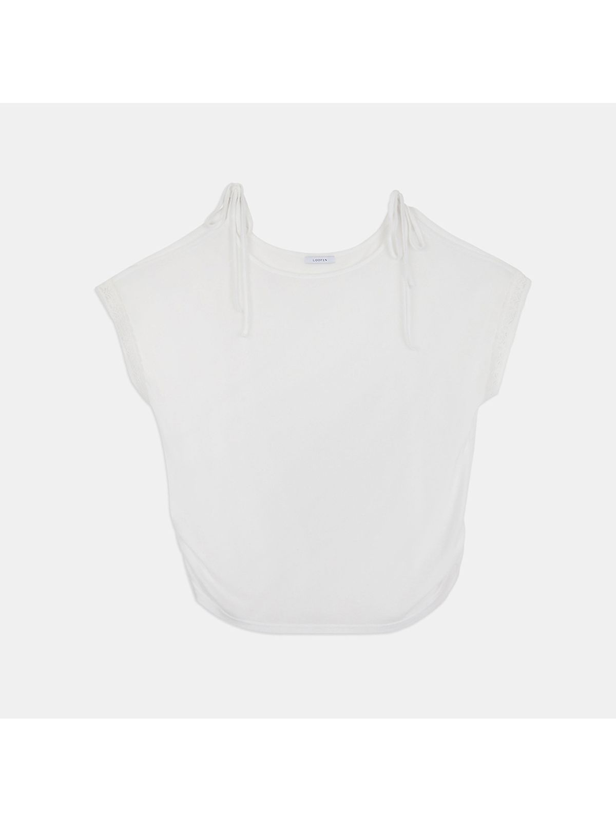 루펀(LOOFUN) Lace Off-shoulder Tee / 레이스 오프숄더 티 [White]