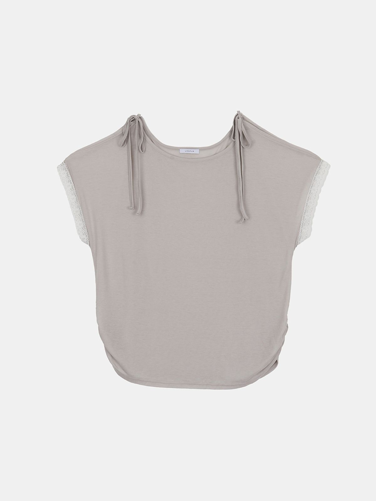 루펀(LOOFUN) Lace Off-shoulder Tee / 레이스 오프숄더 티 [Gray]