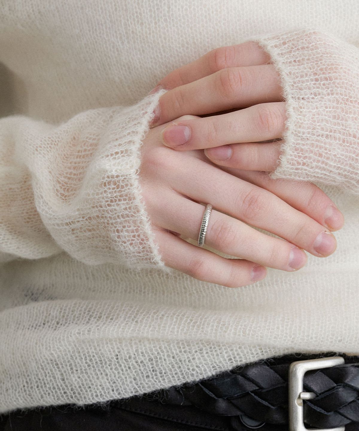 할렌(HALDEN) textured band ring (R019_silver)