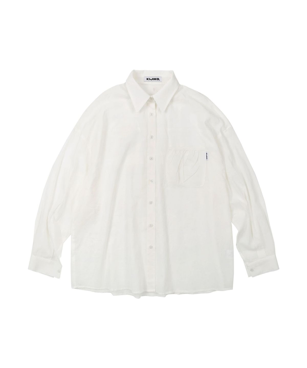 키지코(KIJIKO) ke206. Shirring Pocket Overfit Shirt White