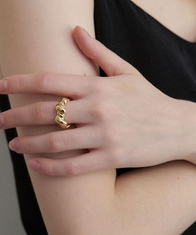 bold twisted ring (R020_gold)