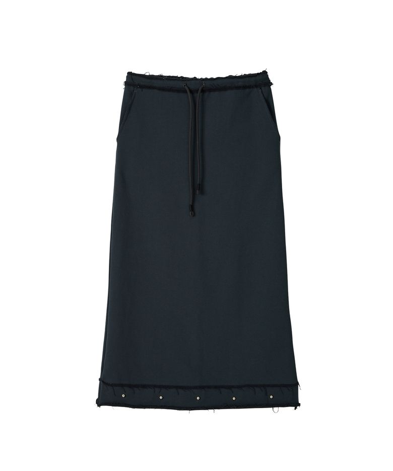 Studded Sweat Skirt_ Charcoal