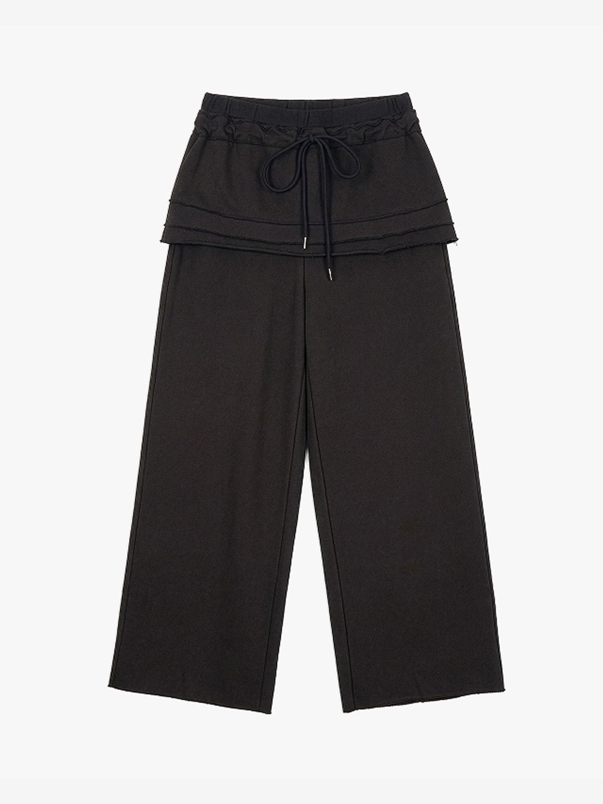 루펀(LOOFUN) Layerd Skirt Pants / 레이어드 스커트 팬츠 [Charcoal]