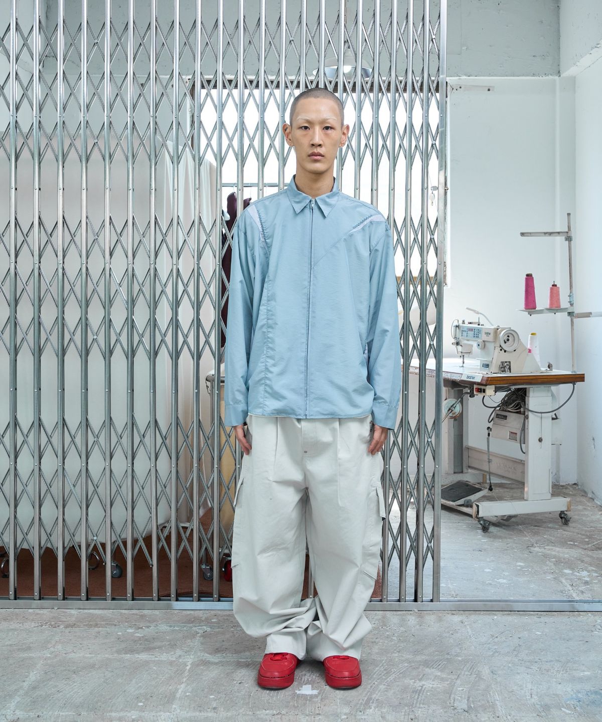 노쿨러스(NOSCOULEURS) UL NYLON SHIRTS 05 LIGHT GREY