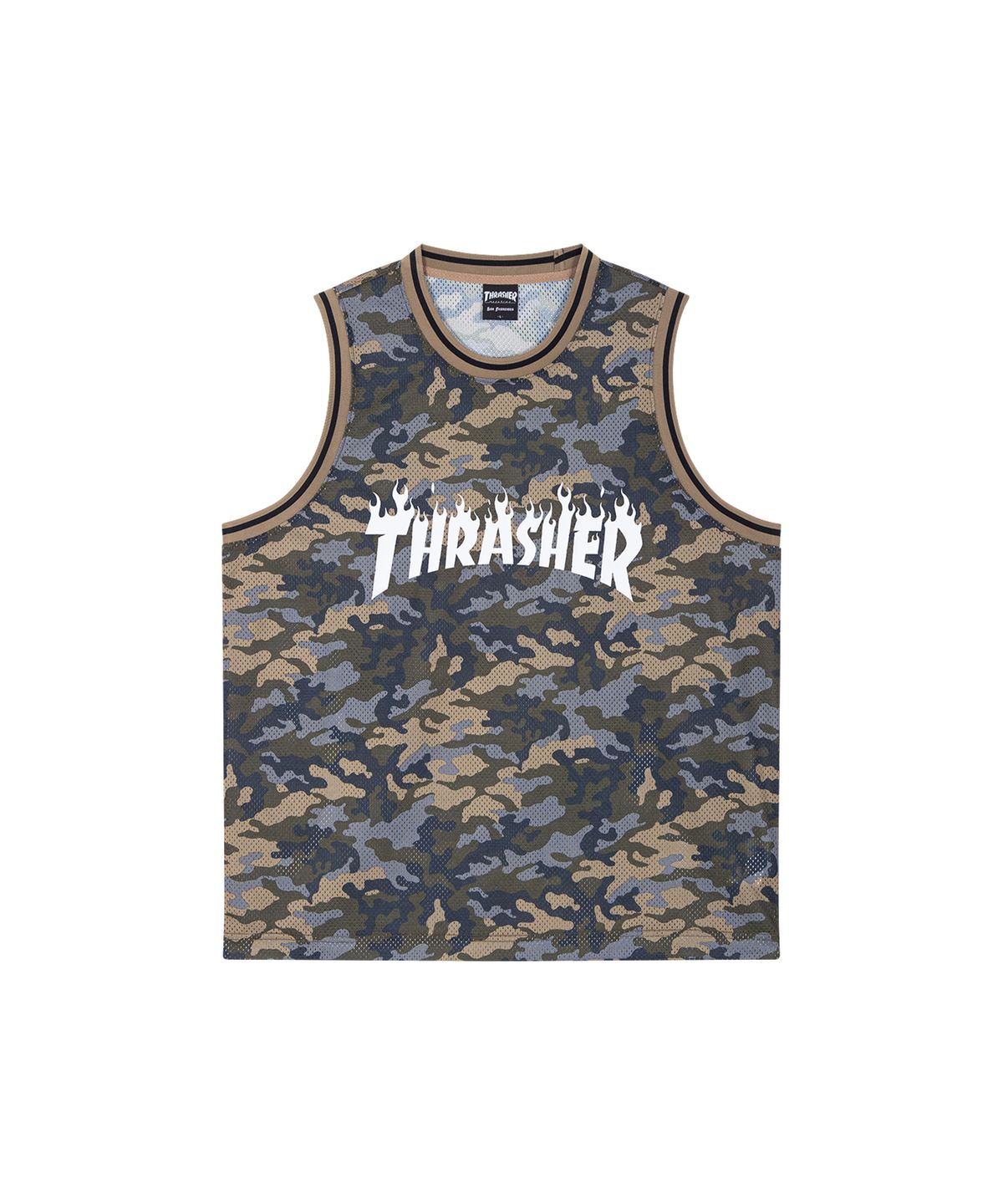 트레셔(THRASHER) 유니폼 매시 슬리브리스​ 카모