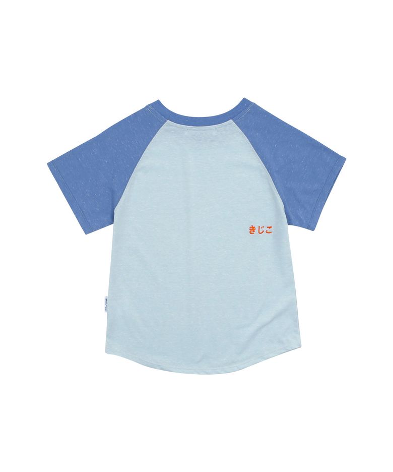 ke403. Back Logo Raglan Tee Blue