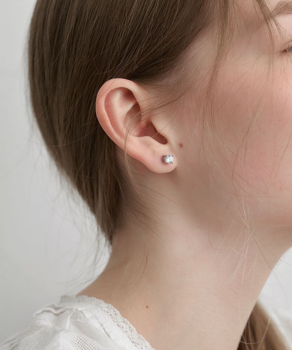 할렌(HALDEN) square cubic earrings (E068_silver)