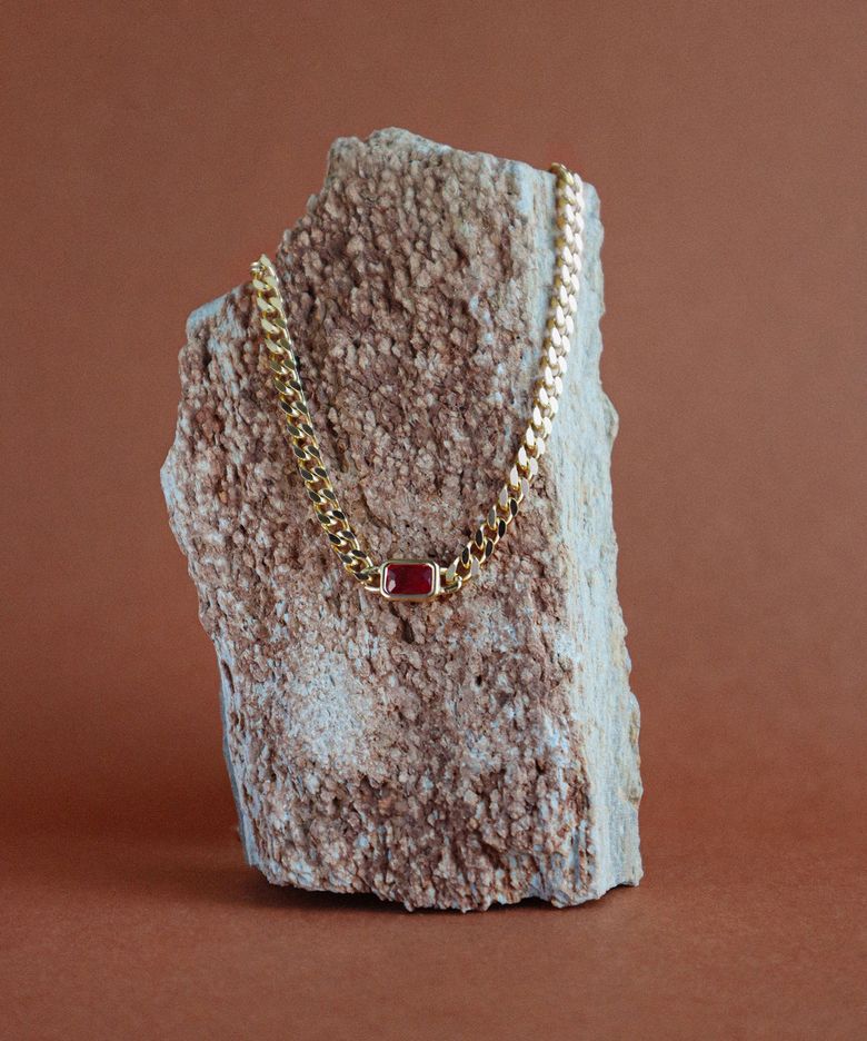 STONE CHAIN 목걸이 [RUBY]