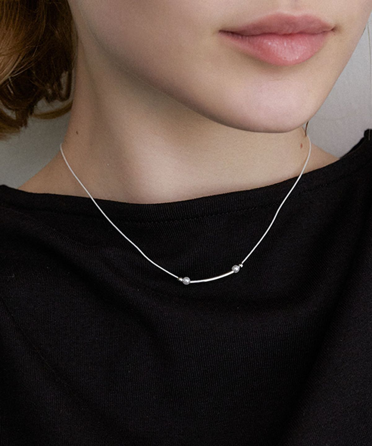 할렌(HALDEN) pearl bar necklace (N054_silver)