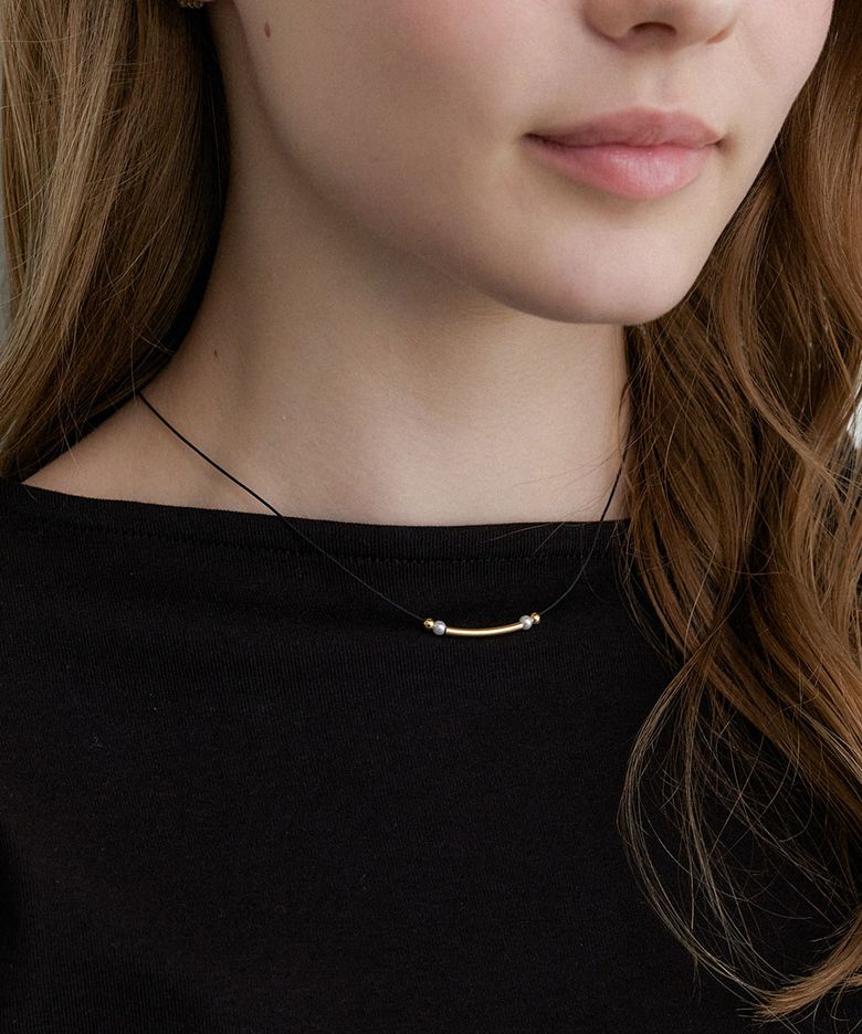 pearl bar necklace (N054_gold)