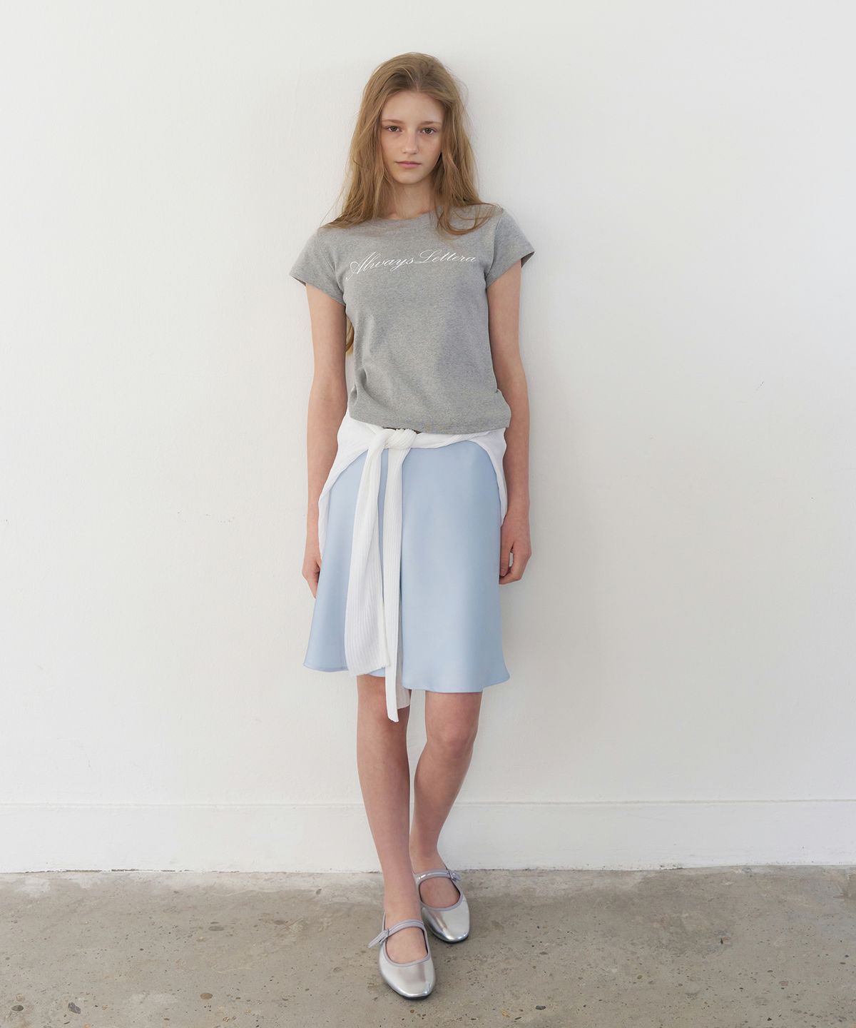 레테라(LETTERA) Silky Flare Satin Skirt