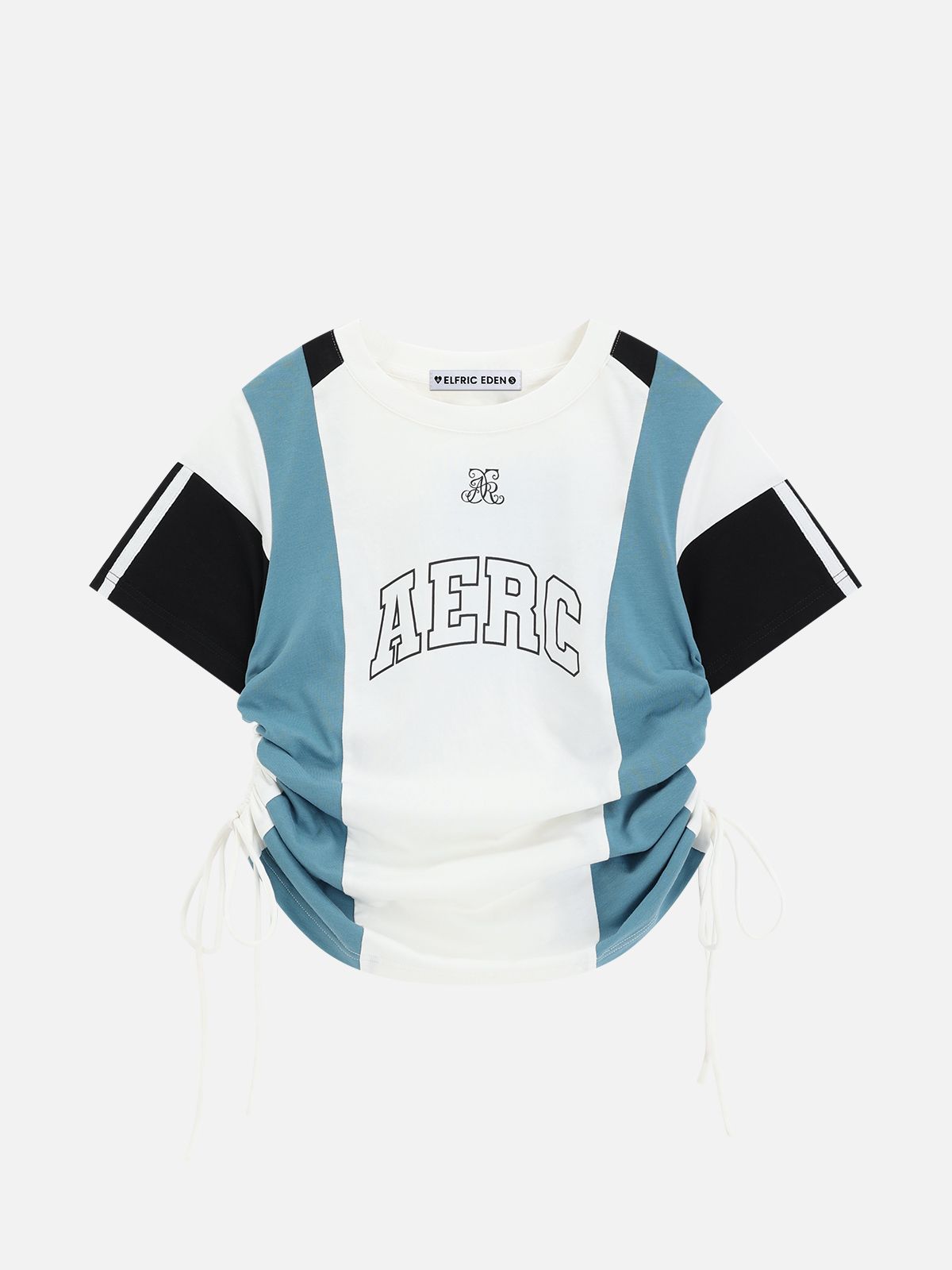 엘프릭 에덴(AELFRIC EDEN) Color Blocking Stripe Number Tee 반소매 티셔츠 AE25CTQ20425-01TWHI