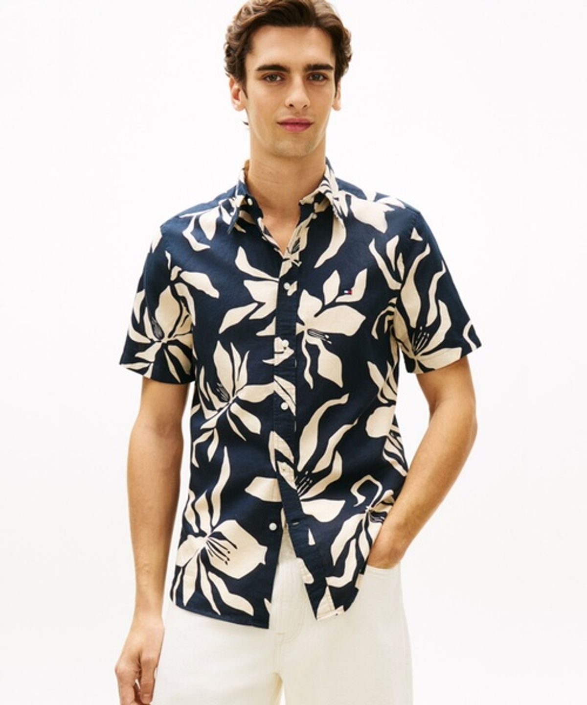 타미힐피거(TOMMY HILFIGER) [Regular fit] 린넨 블렌드 플라워 프린트 셔츠 (T12G3WSH310MT10GZ)
