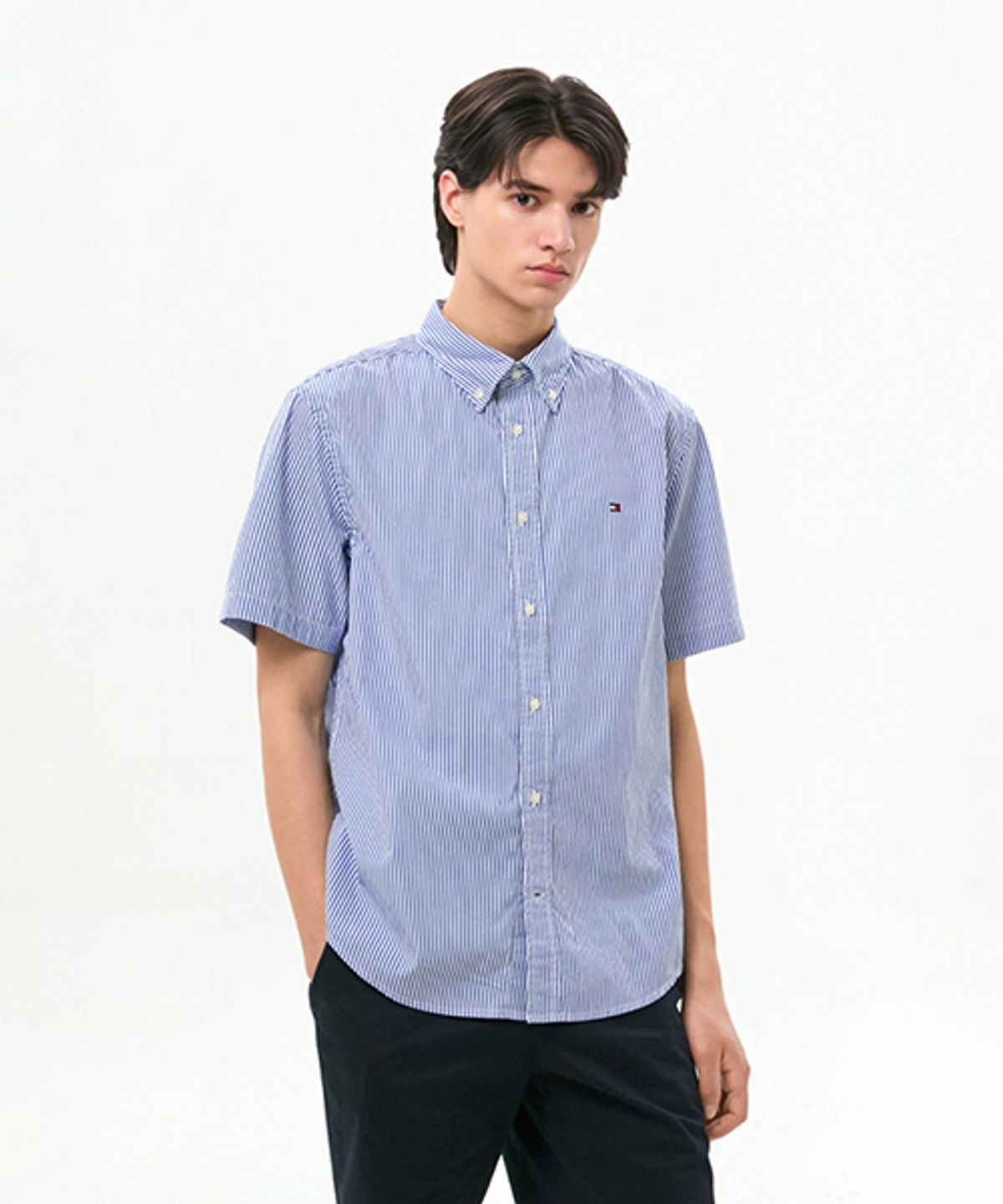 타미힐피거(TOMMY HILFIGER) [Asian fit] 플렉스 팝 클라스 스트라이프 셔츠 (T12G3WSH210MT20A5)