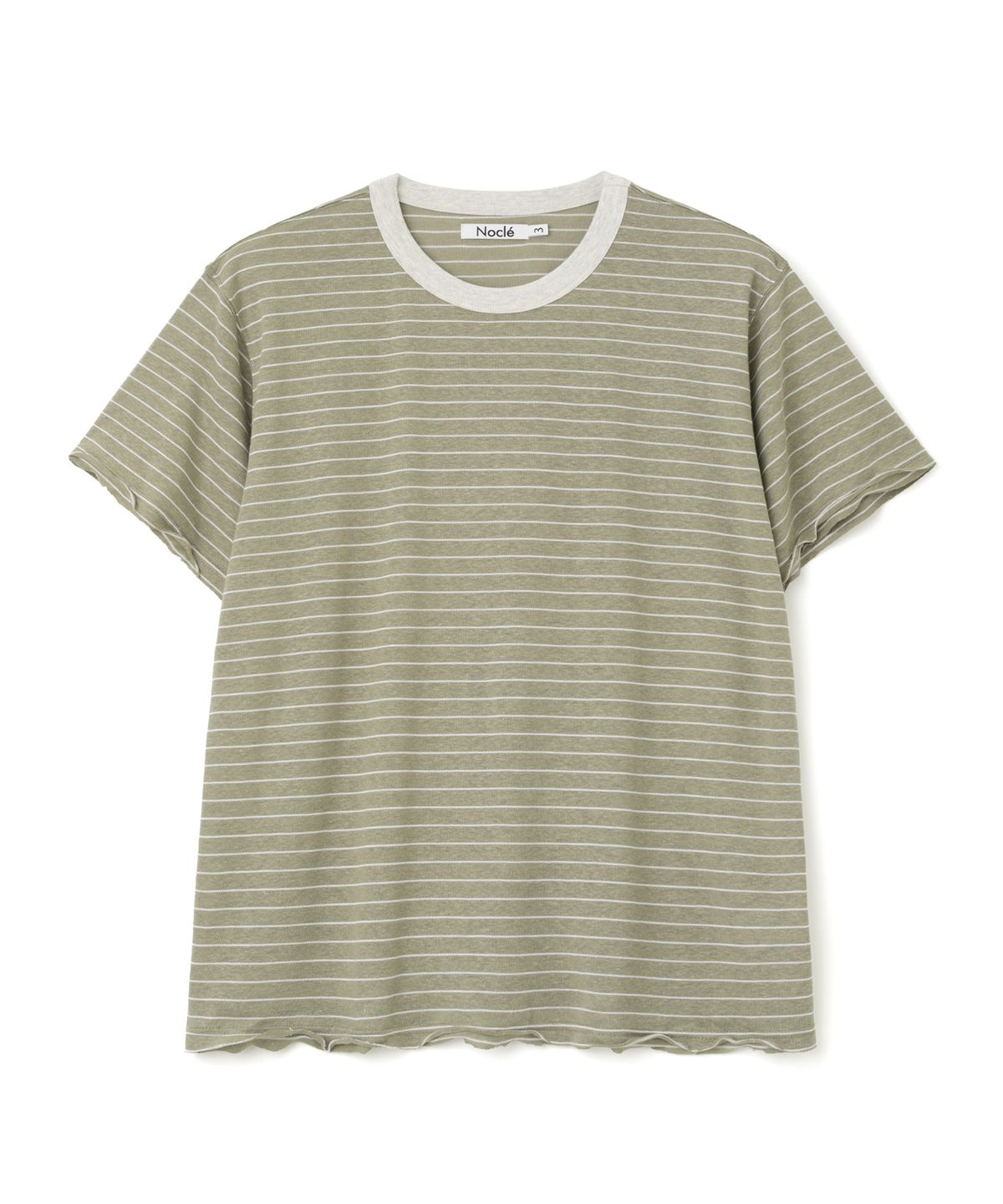 노클(NOCLE) Ray Stripe T-shirts Sage