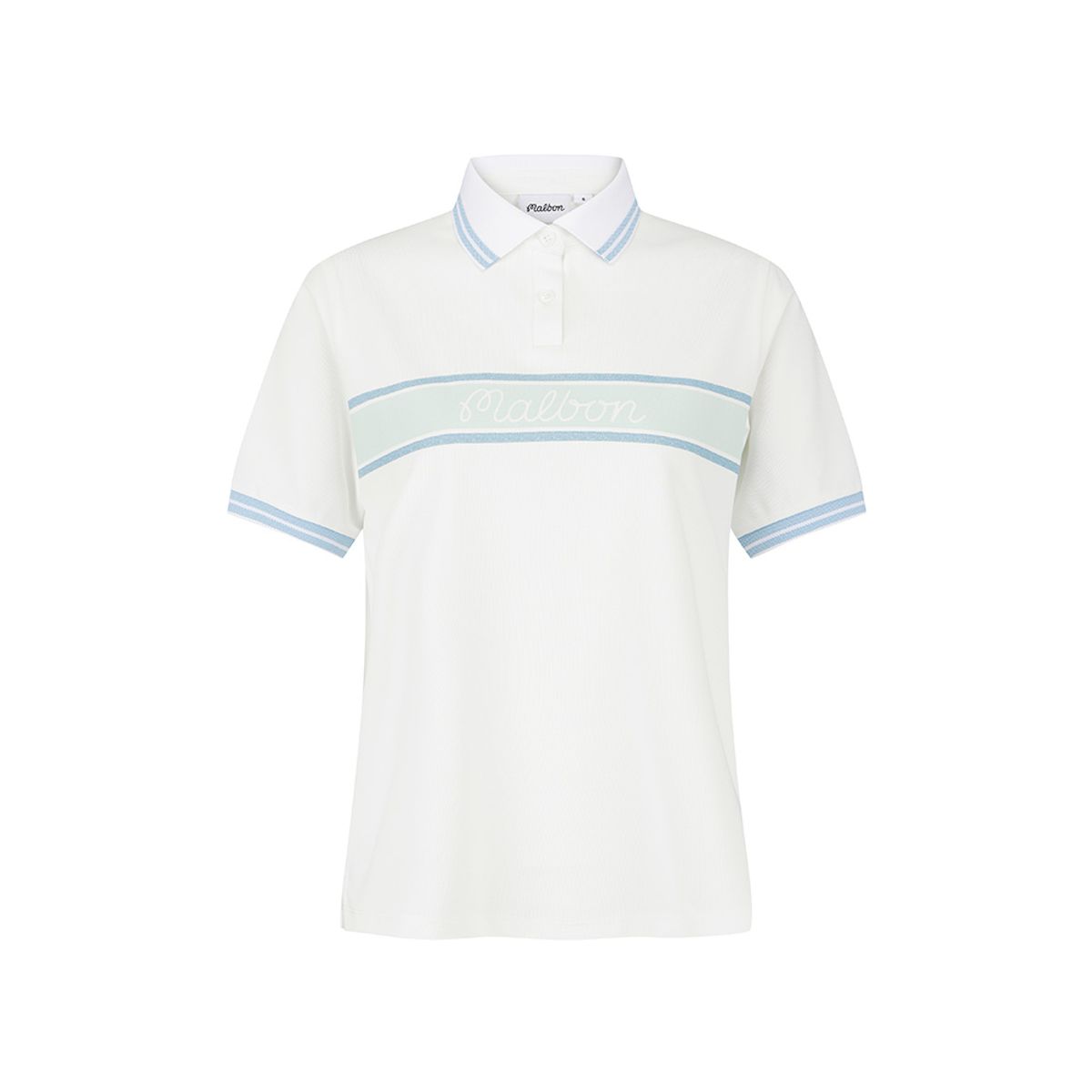 말본 골프(MALBON GOLF) 여성 컬러 블록 와플 티셔츠 WHITE (WOMAN)