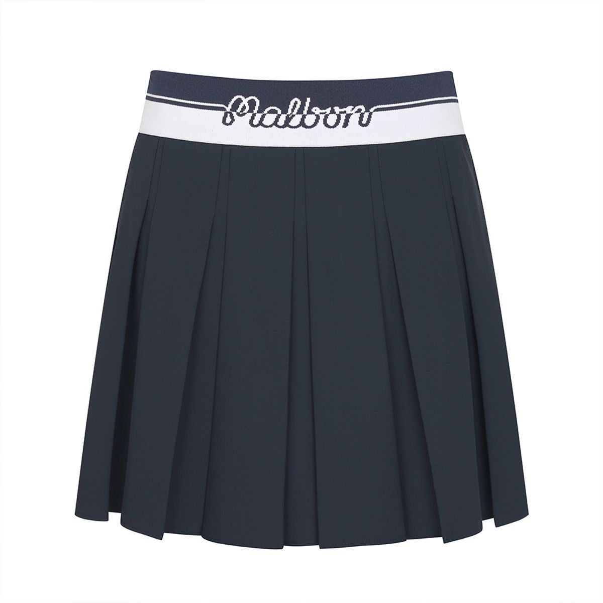 말본 골프(MALBON GOLF) 와이드 로고 밴딩 플리츠 스커트 NAVY (WOMAN)