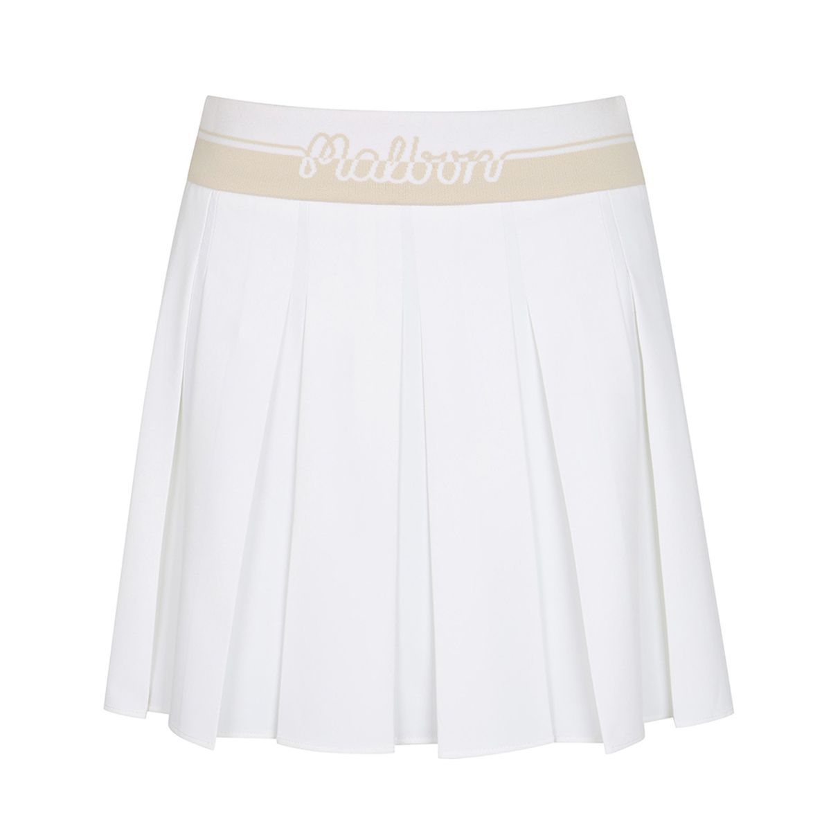 말본 골프(MALBON GOLF) 와이드 로고 밴딩 플리츠 스커트 WHITE (WOMAN)