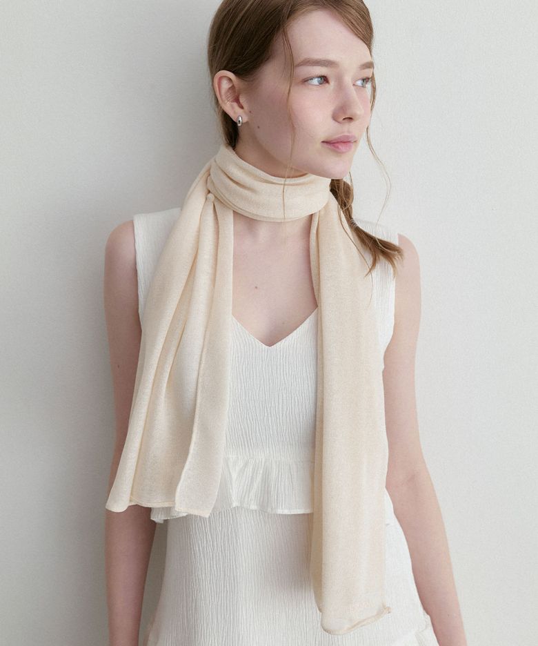 button shawl muffler (M054_beige)