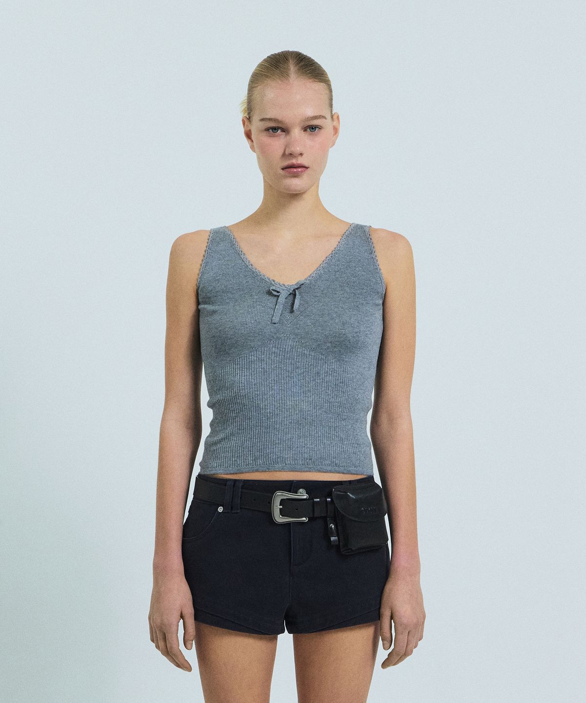 그로브(GROVE) AMY KNIT SLEEVELESS (GRAY)