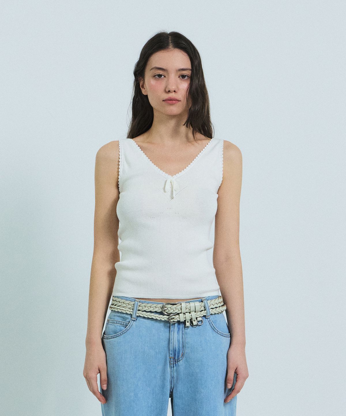 그로브(GROVE) AMY KNIT SLEEVELESS (WHITE)