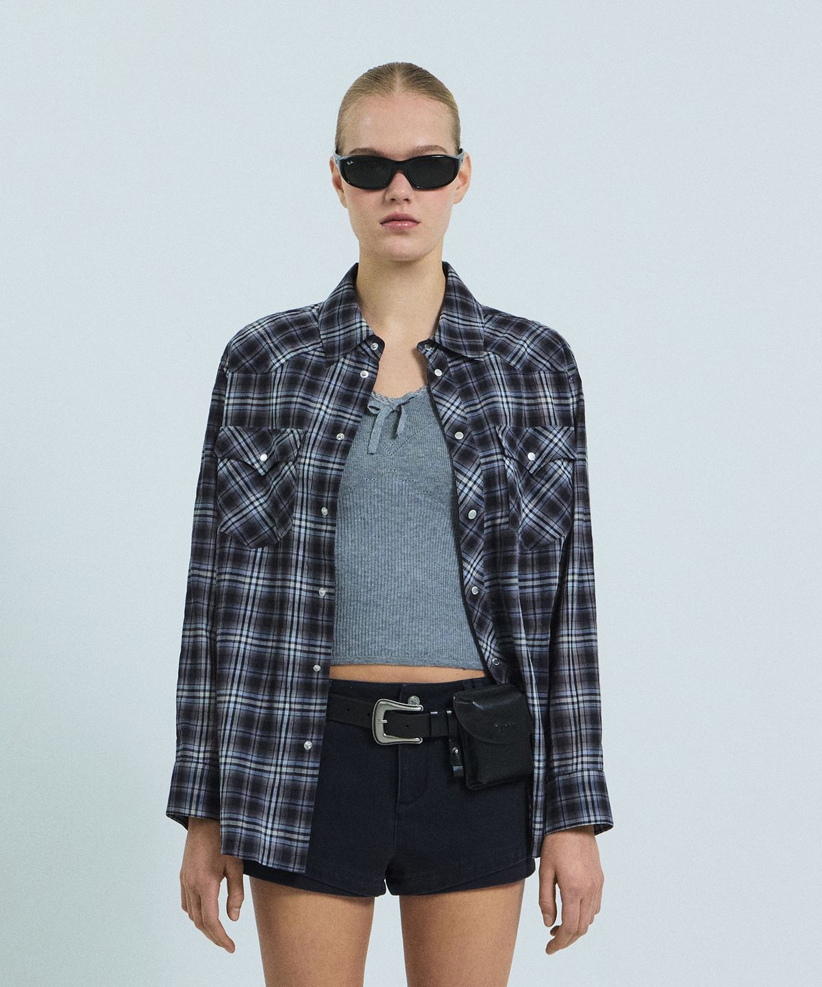 그로브(GROVE) BRIAR CHECK SHIRT (NAVY)