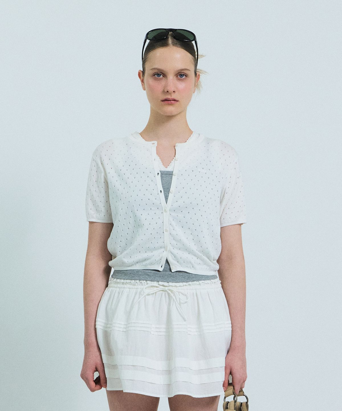 그로브(GROVE) MELODY H/S CARDIGAN (WHITE)