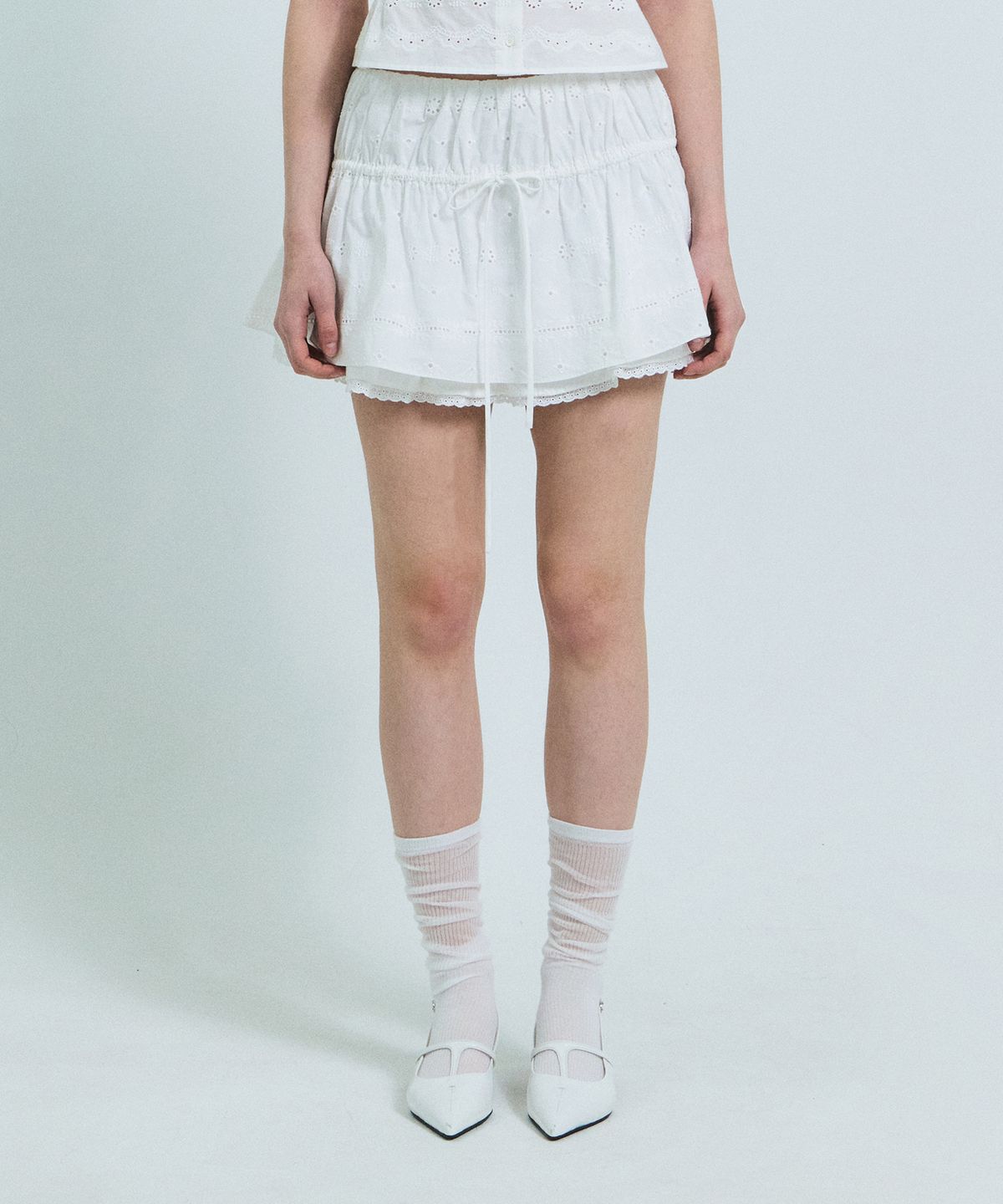 그로브(GROVE) BLESS FLARE SKIRT (WHITE)