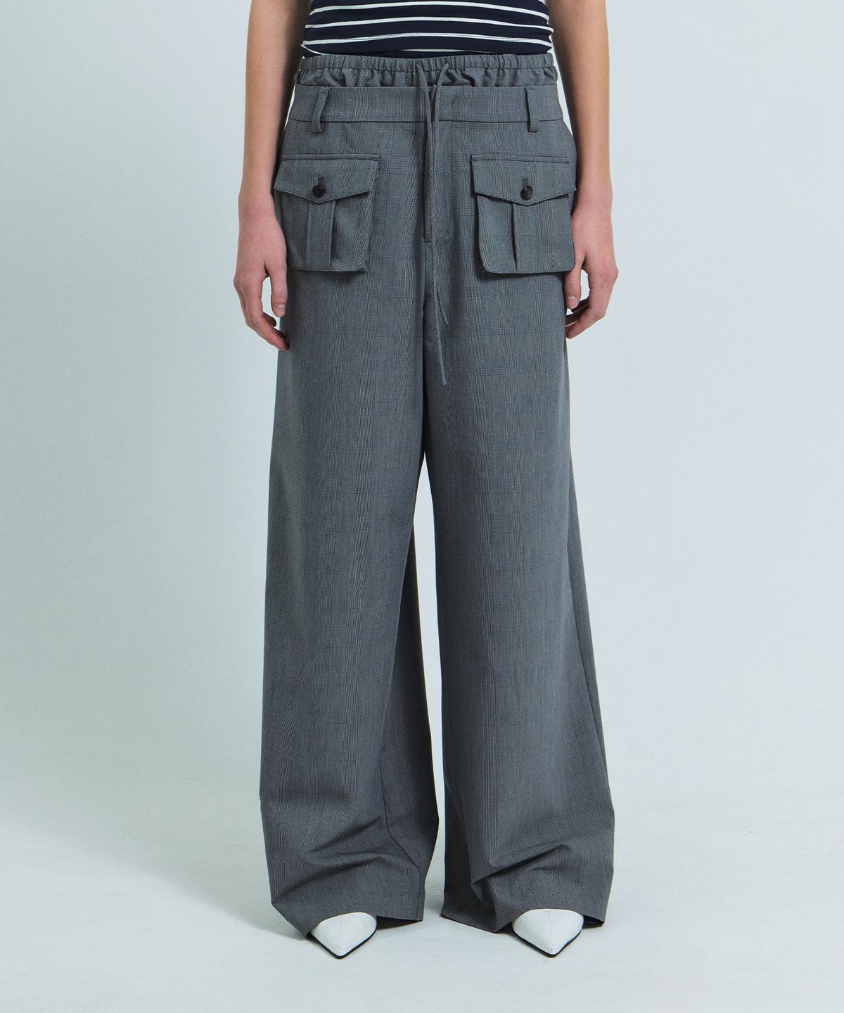 그로브(GROVE) ASHA CHECK PANTS (GRAY)