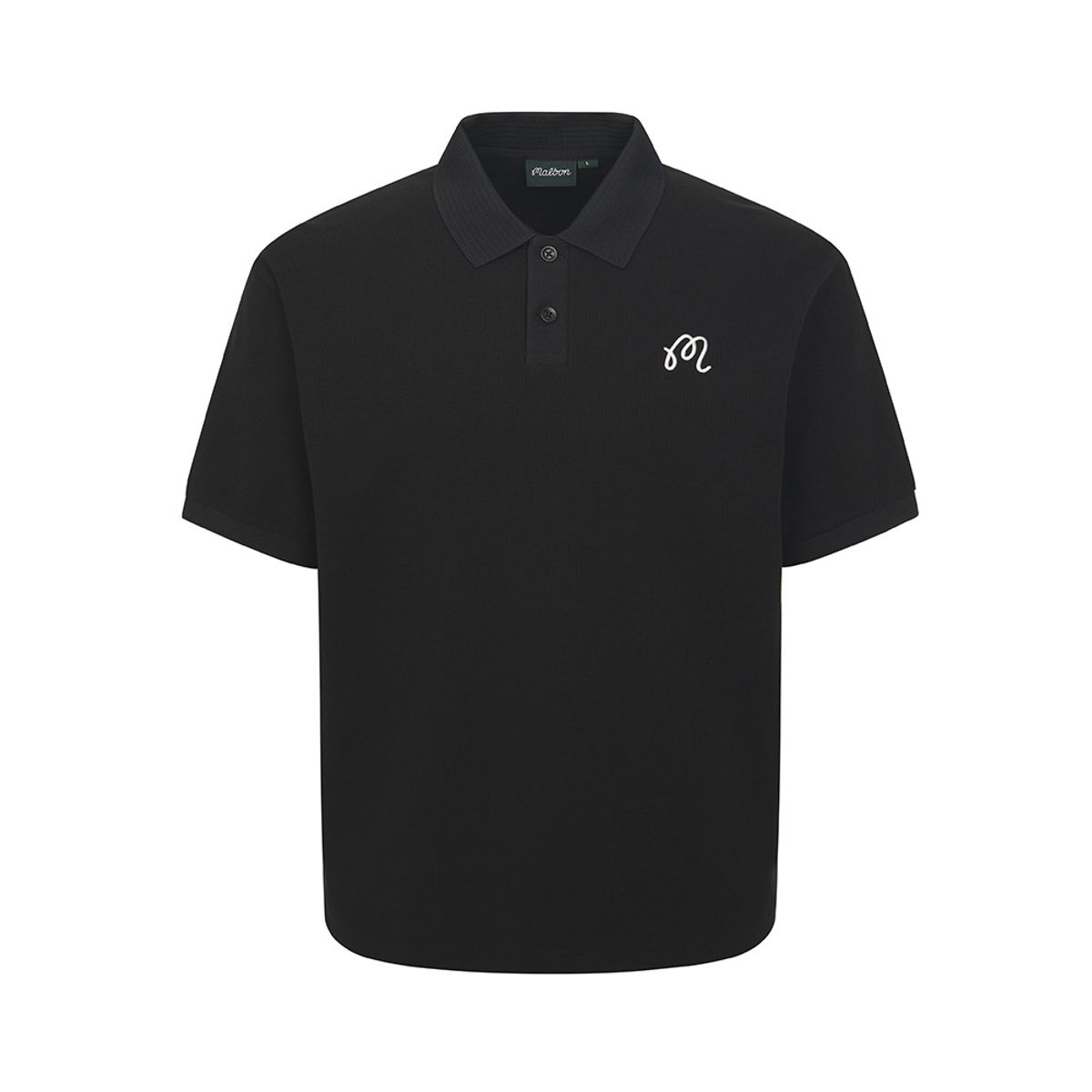 말본 골프(MALBON GOLF) M 프리미엄 코튼 데일리핏 폴로 티셔츠 BLACK (MAN)