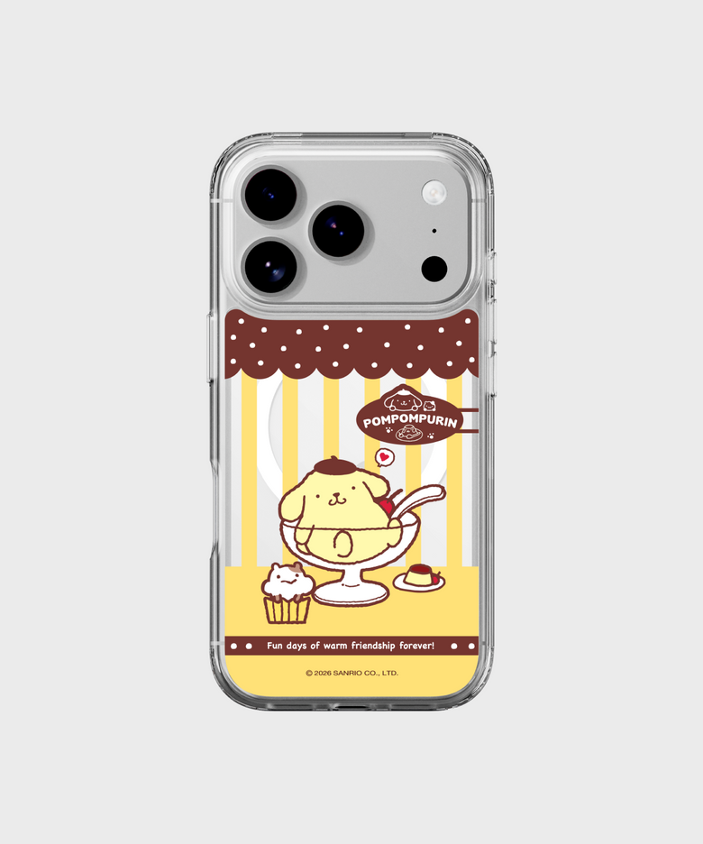 폼폼푸린 카페 스타일 클리어 마그넷 케이스 for iPhone17 Series