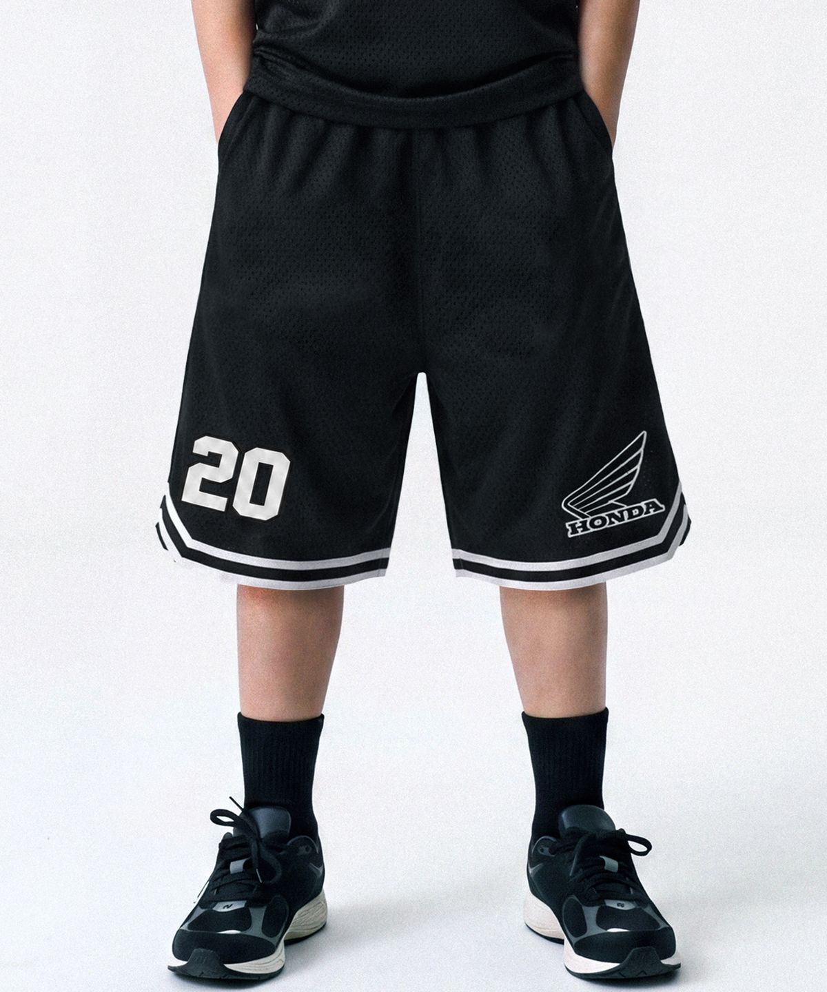 핍스 모터사이클(PHYPS MOTORCYCLE) Kids Mesh Jersey Shorts Black