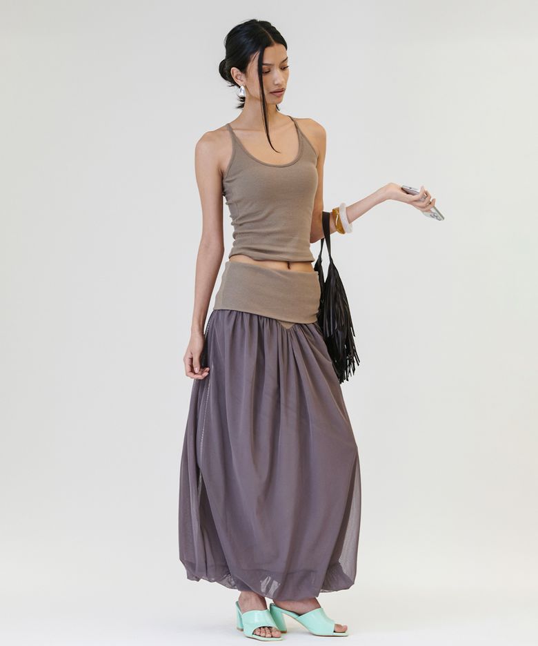Cent Balloon Long Skirt [BEIGE]