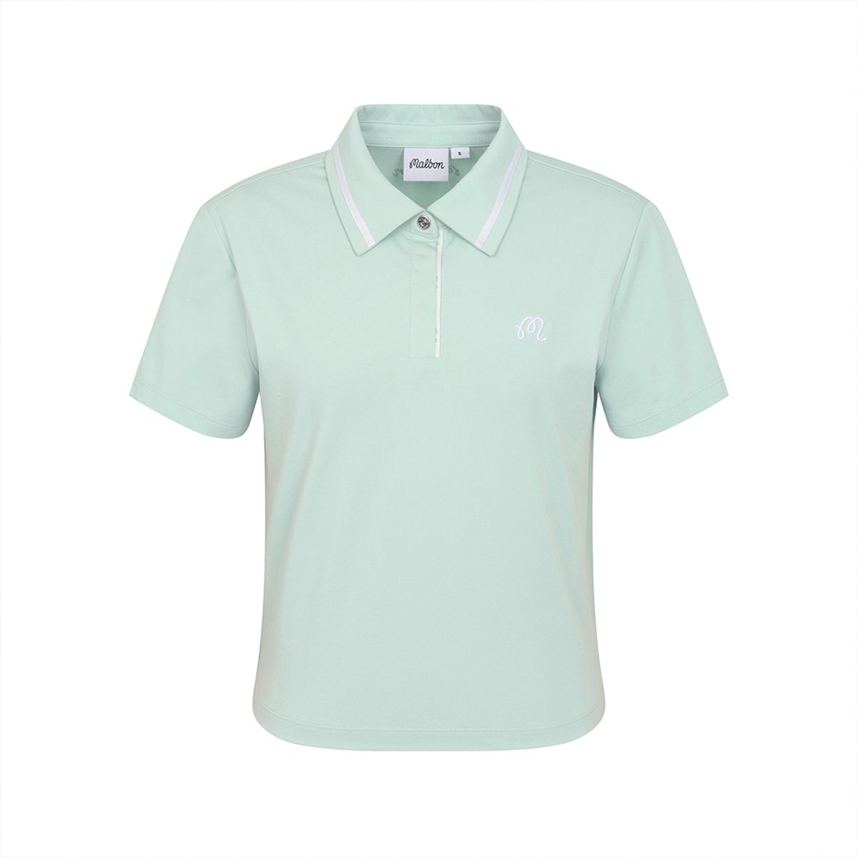말본 골프(MALBON GOLF) 컬러 팁 베이직 크롭 티셔츠 LIGHT MINT (WOMAN)