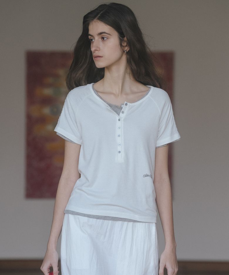 Modal raglan lace detail t-shirt [TISU06TS01]_Ivory