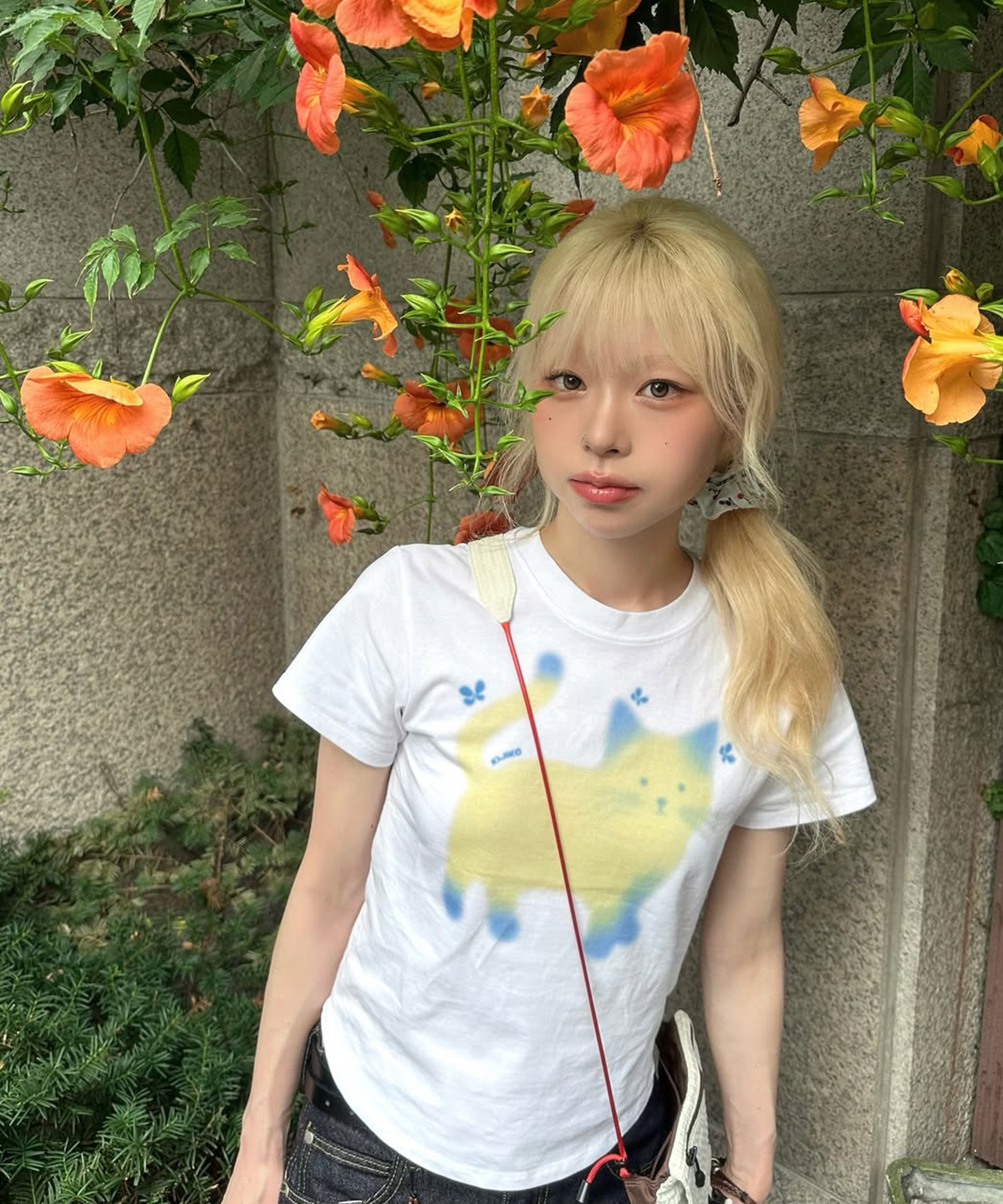키지코(KIJIKO) ke405. Soft Cat Life Tee Slimfit