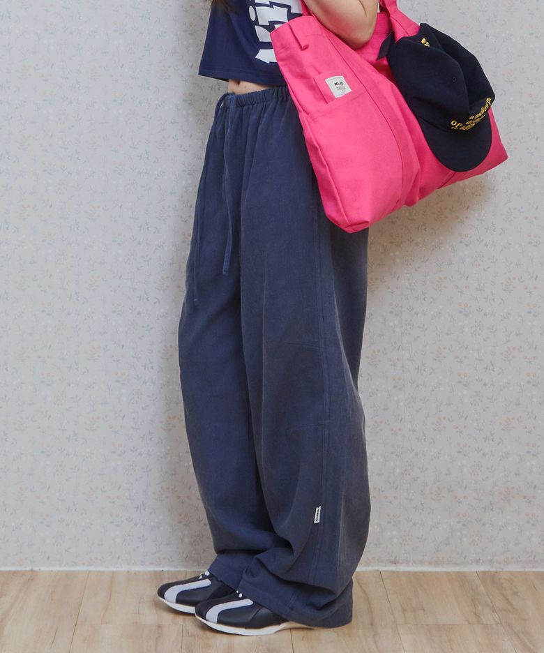 ke613. Move Pigment Wide Pants Navy
