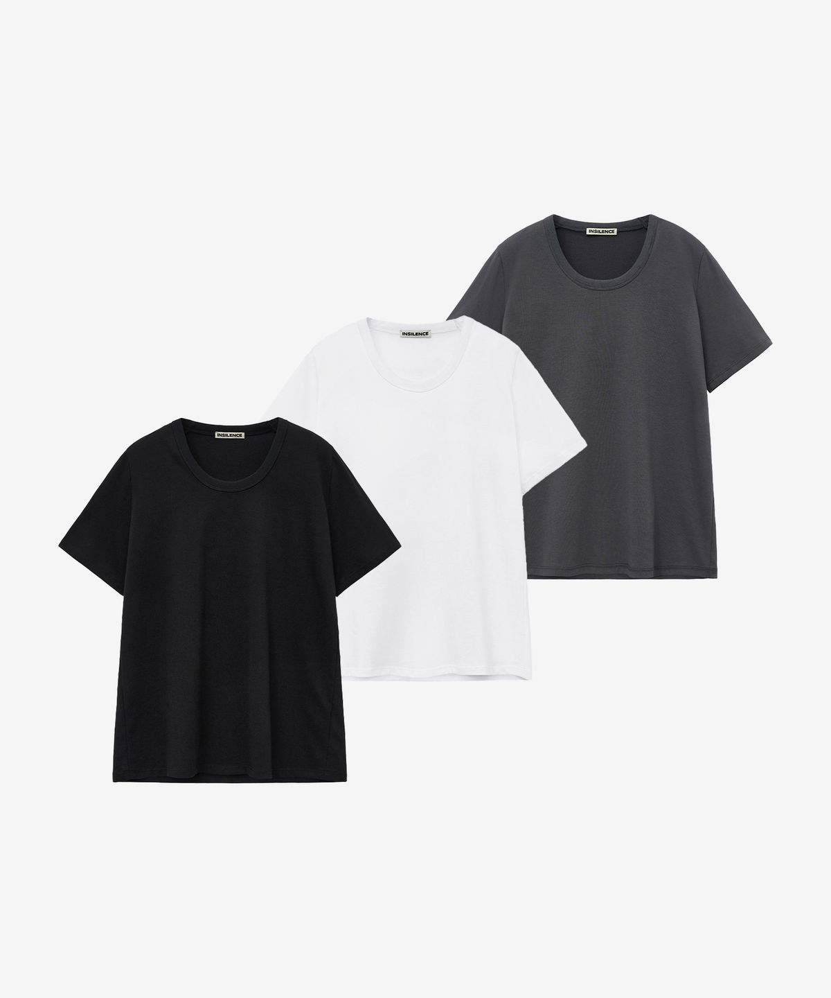 인사일런스 우먼(INSILENCE WOMEN) [2 PACK] W 수피마 코튼 U넥 티셔츠_3 Color