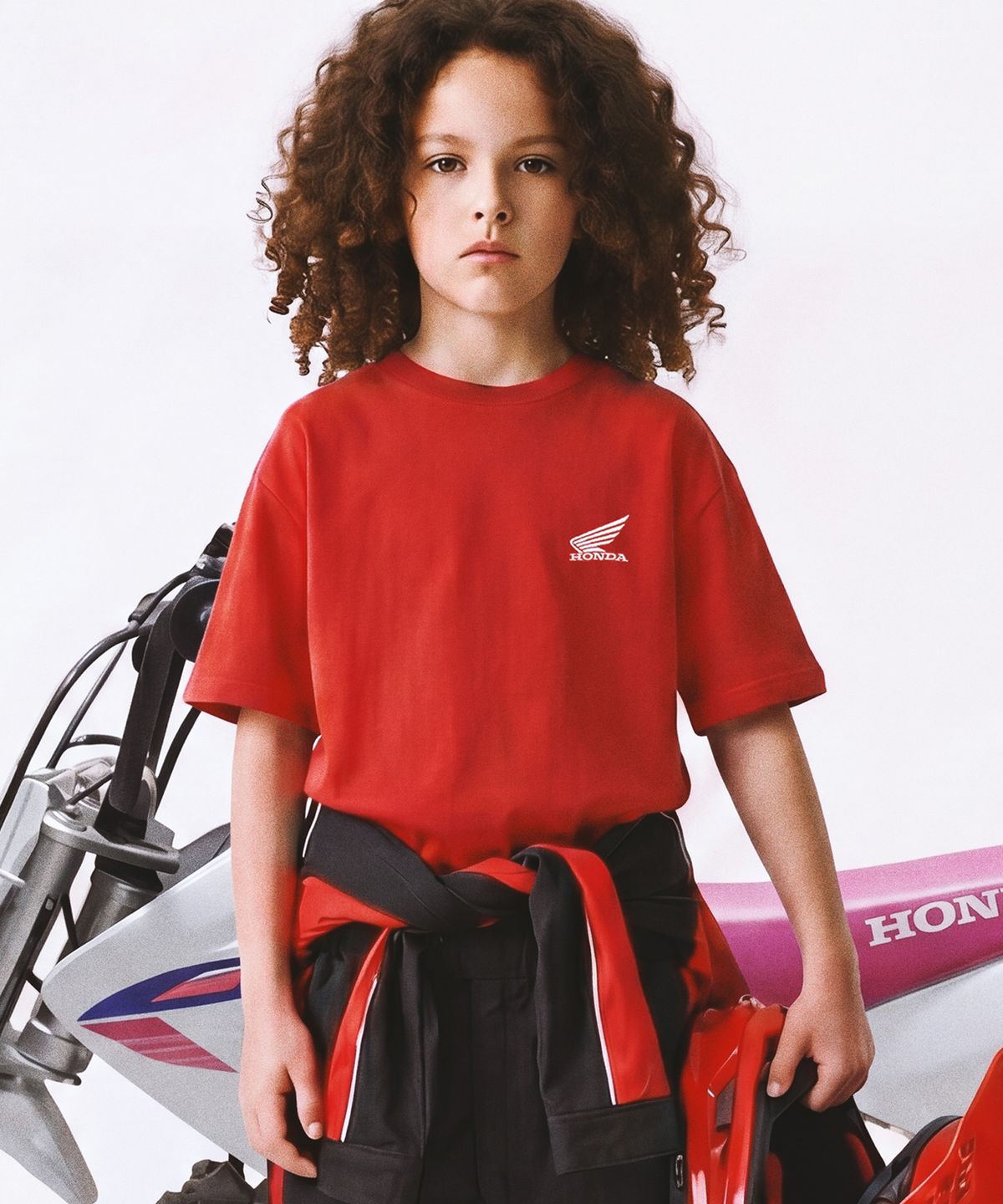 핍스 모터사이클(PHYPS MOTORCYCLE) Kids Original Small Wing Logo Short Sleeve Red