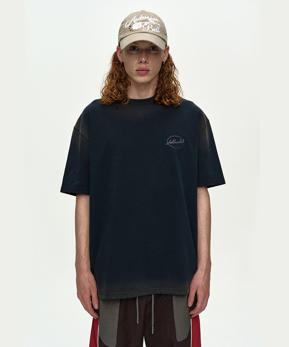 앤더슨벨(ADSB ANDERSSON BELL) GRADIENT DAMAGE WASHED T-SHIRT atb1440m(NAVY)