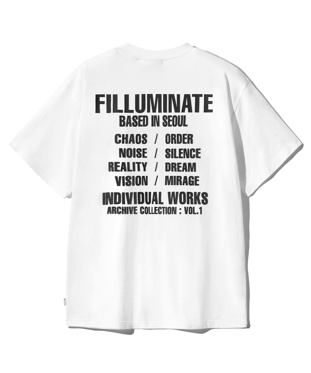 필루미네이트(FILLUMINATE) 콘트라스트 그래픽 티셔츠-화이트