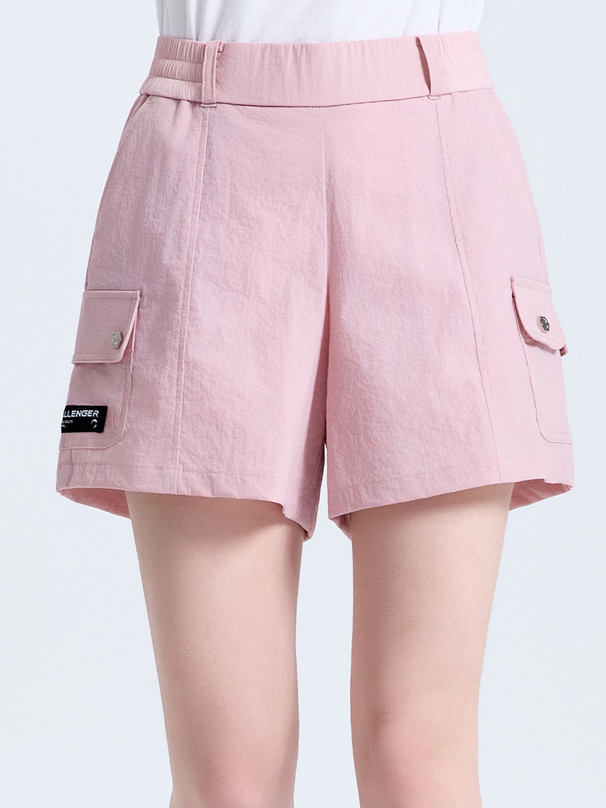 챌린저(CHALLENGER) 여성 모노엣지 카고포켓 밴딩 하프 팬츠 인디핑크